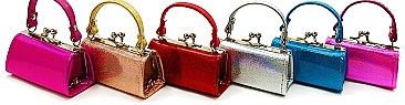 PACK OF 12 PCS ASSORTED COLOR DESIGNER MINI COIN PURSE