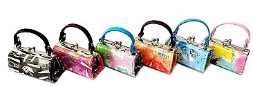 PACK OF 12 PCS ASSORTED COLOR DESIGNER MINI COIN PURSE