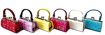 PACK OF 12 PCS ASSORTED COLOR DESIGNER MINI COIN PURSE