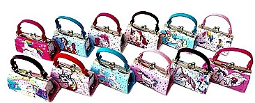 PACK OF 12 PCS ASSORTED COLOR DESIGNER MINI COIN PURSE