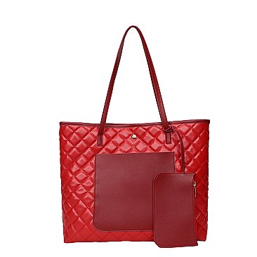 2 in 1 Quilted Shopping Tote Bag