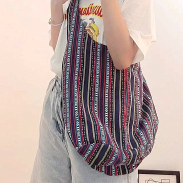 Aztec Print Knitted Crochet Shopping Shoulder Handbag