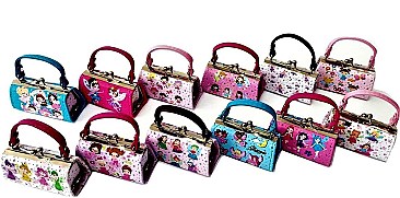 PACK OF 12 PCS ASSORTED COLOR DESIGNER MINI COIN PURSE