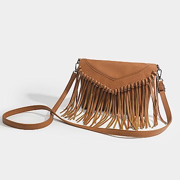 Fringed Flap Cross Body Messenger