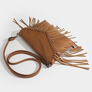 Fringed Flap Cross Body Messenger