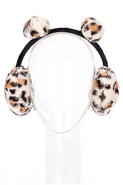 Pack of (12 pieces) Leopard Theme Trendy Earmuffs FM-A53