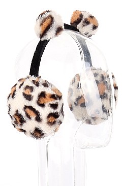 Pack of (12 pieces) Leopard Theme Trendy Earmuffs FM-A53