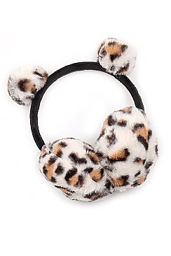 Pack of (12 pieces) Leopard Theme Trendy Earmuffs FM-A53