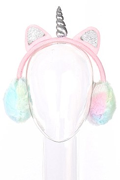 Pack of (12 pieces) Unicorn Theme Trendy Earmuffs FM-A55