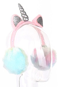 Pack of (12 pieces) Unicorn Theme Trendy Earmuffs FM-A55