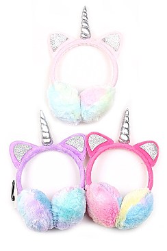 Pack of (12 pieces) Unicorn Theme Trendy Earmuffs FM-A55