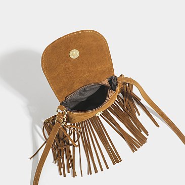 Fringed Flap Cell-Phone Holder Cross-Body