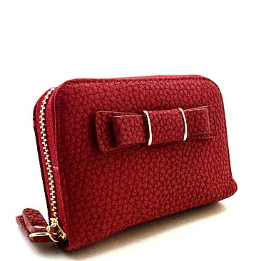 Elephant Skin Zip-around Small Credit Card Holder Wallet