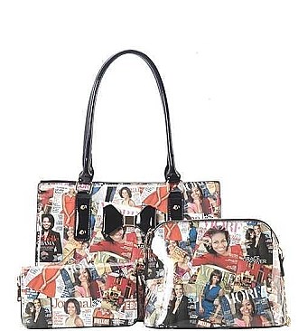 3 IN 1 DESIGNER MICHELLE OBAMA TOTE BAG SET