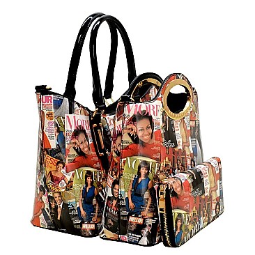 3 in 1 Michelle Obama Magazine Cover Satchel