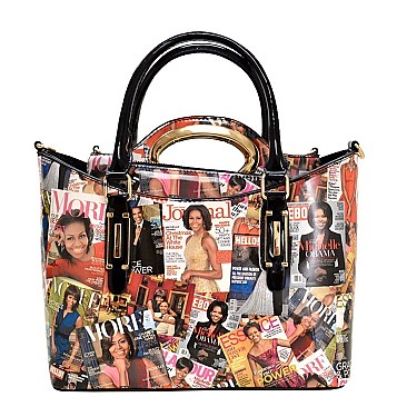 3 in 1 Michelle Obama Magazine Cover Satchel