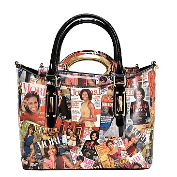 3 in 1 Michelle Obama Magazine Cover Satchel