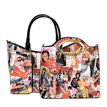 3 in 1 Michelle Obama Magazine Cover Satchel