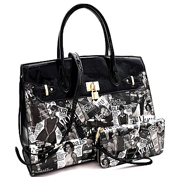 MICHELLE OBAMA SATCHEL HANEDBAGS WITH WALLET SET