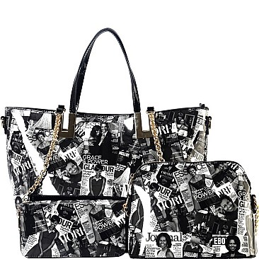 MICHELLE OBAMA PURSES, CHAIN TOTE WALLET SET