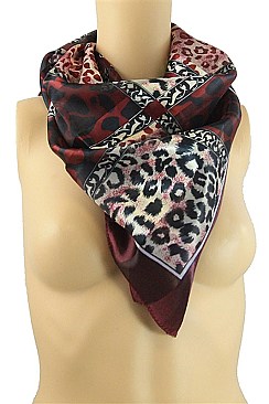 PACK OF (12 PCS) ANIMAL PRINT SQUARE SILKY SCARVES FM-AACG0142