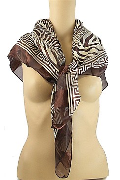 PACK OF (12 PCS) ANIMAL PRINT SQUARE SILKY SCARVES FM-AACG0142