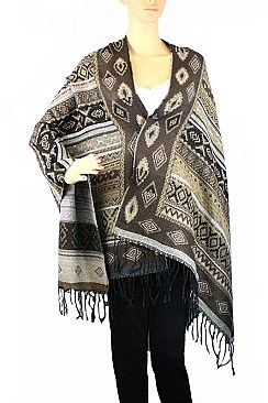 Pack of (12 Pieces) Assorted Classy Tribal Pattern Fringe Shawls FM-AACG0820