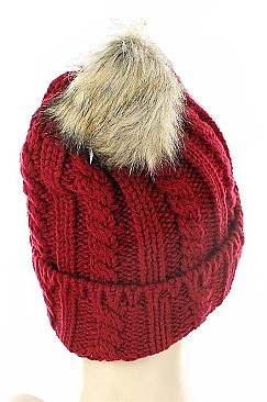 Pack of 12 (pieces) Assorted Faux Fur Pom Pom Crochet Beanies FM-AACG0946