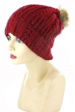 Pack of 12 (pieces) Assorted Faux Fur Pom Pom Crochet Beanies FM-AACG0946
