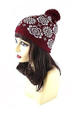 Sassy Snowflake Print Knitted Beanies FM-AAH389