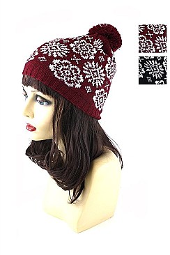 Sassy Snowflake Print Knitted Beanies FM-AAH389