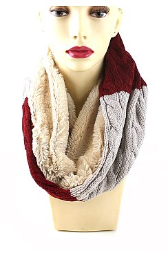 Multi Tone Faux Fur Infinity Scarves