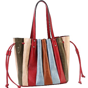 ROUND HANDLED ACCORDION SATCHEL