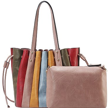 ROUND HANDLED ACCORDION SATCHEL
