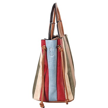2 IN 1 MULTICOLORED ACCORDION SATCHEL