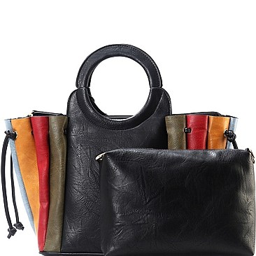 2 IN 1 MULTICOLORED ACCORDION SATCHEL