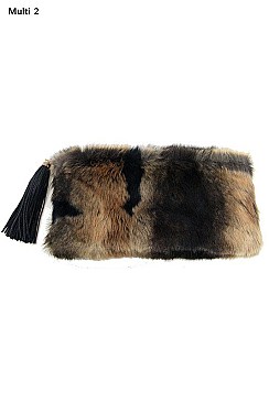 VEGAN FUR FOLDING CLUTCH FM-ABG1009