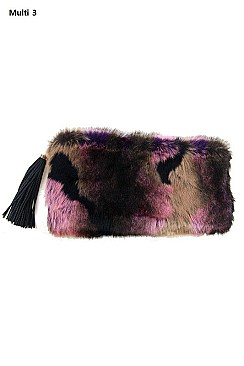 VEGAN FUR FOLDING CLUTCH FM-ABG1009