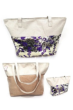 LOVE SEQUIN TOTE BAG