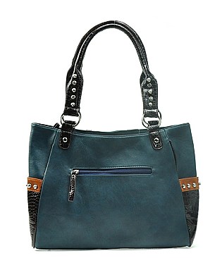 Alligator Rhinestone Cross Tote