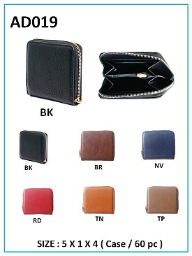 Zip Closure Half Wallet