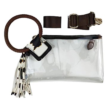 See Thru Transparent Clear Cuff Handle Clutch