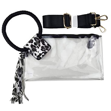 See Thru Transparent Clear Cuff Handle Clutch