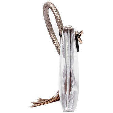 See Thru Transparent Clear Cuff Handle Clutch