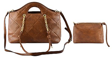 2-IN-1 Quilted Shopper Tote with Pouch