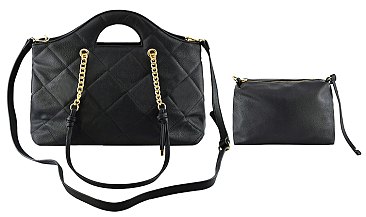2-IN-1 Quilted Shopper Tote with Pouch