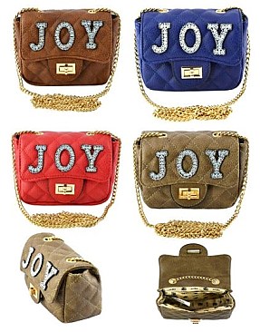 SOFT Quited Crystal "JOY" Stoned CROSS BODY BAG