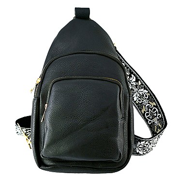 Stylish Sling Backpack with Guitar Strap