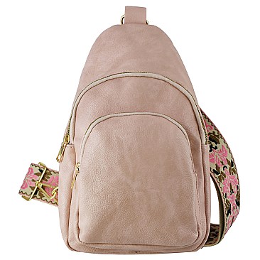 Stylish Sling Backpack with Guitar Strap