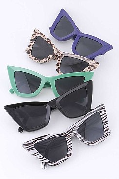 Pack of 12 POINTY CAT EYE RETRO SUNGLASSES SET